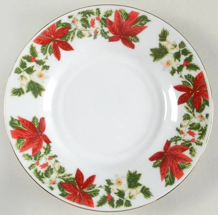 Poinsettia Holiday Saucer for Flat Cup