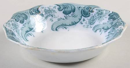Argyle (Green, Gold Accent) Fruit/Dessert (Sauce) Bowl
