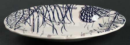 Ocean Blue (Bleu) Large Rim Soup Bowl