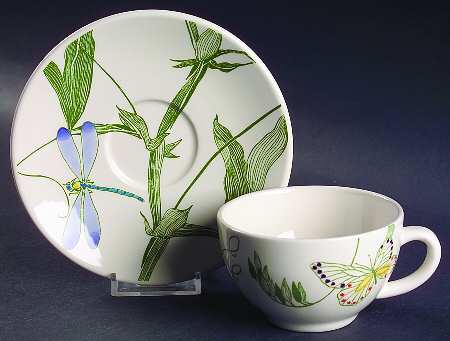 Libellules Flat Cup & Saucer Set