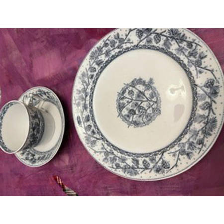 Oxfrod Blue Flat Cup & Saucer Set