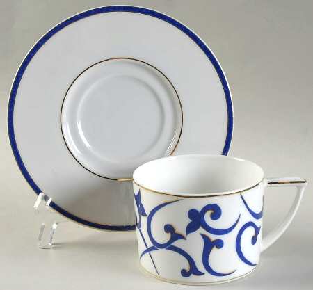 Odessa Bleu Flat Cup & Saucer Set