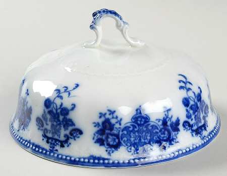 Clarence (Flow Blue, No Gold) Lid for Round Butter