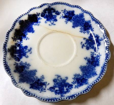 Clarence (Flow Blue, No Gold) Saucer