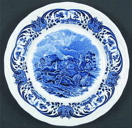 Scenes After Constable Blue (Chain Embossed Edge) by Grindley