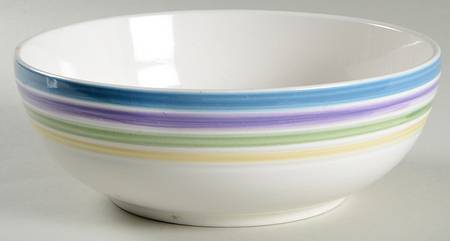 Candy Stripe 9" Round Vegetable Bowl