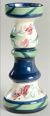 Light Blue Grapevine 9" Pillar Candleholder