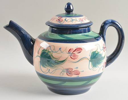 Light Blue Grapevine Teapot & Lid