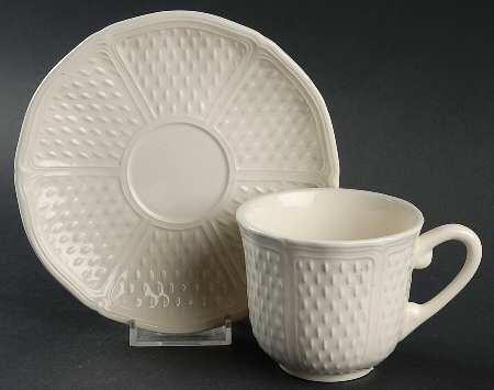 Pont Aux Choux (White) Flat Cup & Saucer Set