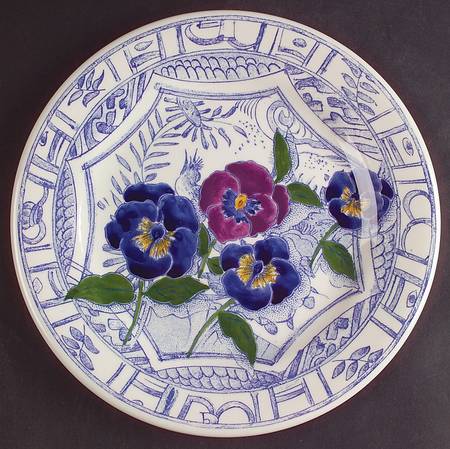 Oiseau Bleu Flowers Salad/Dessert Plate