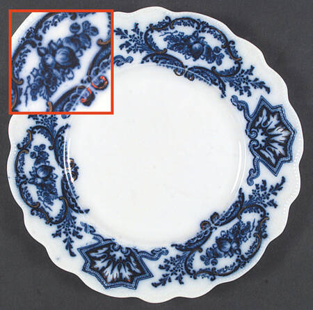 Alaska (Flow Blue, No Gold Ring) by Grindley
