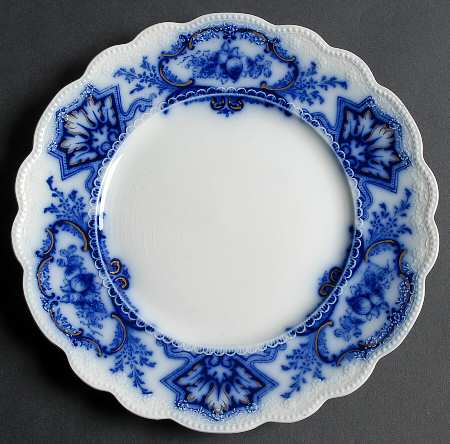 Alaska (Flow Blue, No Gold Ring) Luncheon Plate