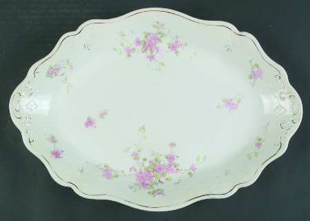 Dorothy (Pink Flowers, Inner Gold Trim) by Grindley