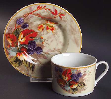 Royal Harvest Flat Cup & Saucer Set