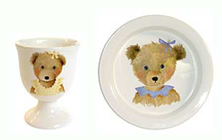 Bears (Girl Collection) (2 Piece) Child's Set (Egg Cup & Plate)