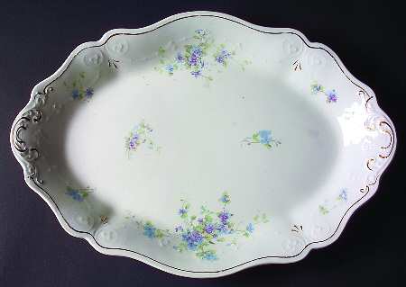 Dorothy (Blue and Purple Flower) 16" Oval Serving Platter