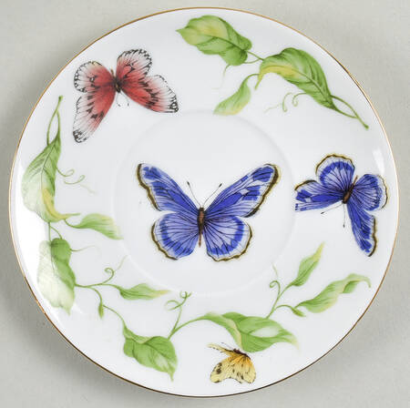 Butterfly Garden Saucer for Demitasse Cup