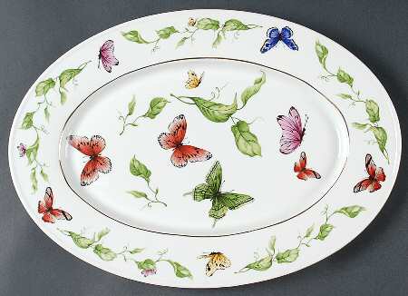 Butterfly Garden 14" Oval Serving Platter