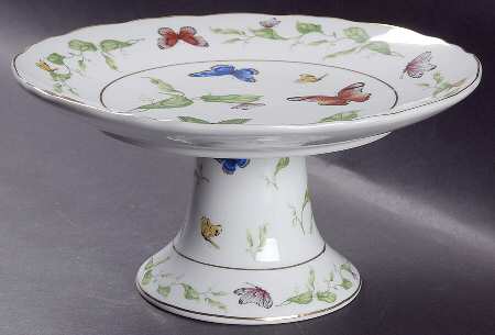 Butterfly Garden 10" Diameter Pedestal Cake Stand