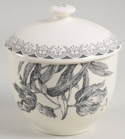 Tulipes Noires Sugar Bowl & Lid