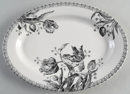 Tulipes Noires 14" Oval Serving Platter