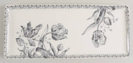 Tulipes Noires Oblong Tray 14"