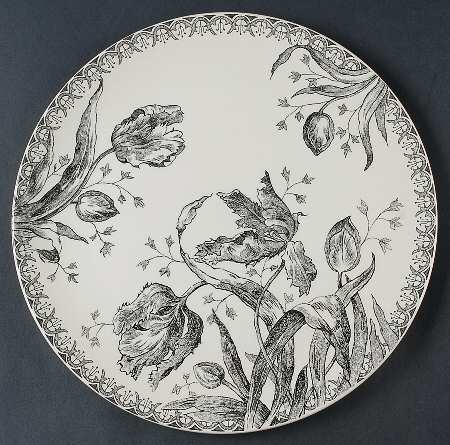 Tulipes Noires Cake Plate