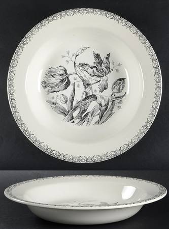 Tulipes Noires 12" Deep Round Platter