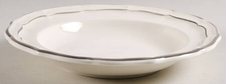 Filets Chocolats (Gray and Taupe) Rim Soup Bowl