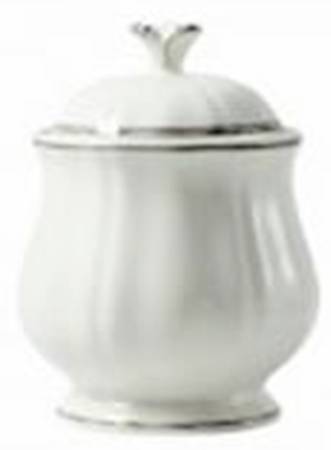 Filets Chocolats (Gray and Taupe) Sugar Bowl & Lid