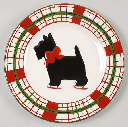 Scottie Plaid Salad/Dessert Plate