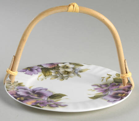 Pansy 5 3/8"-5 5/8" Bamboo Handled Serving Plate  HC