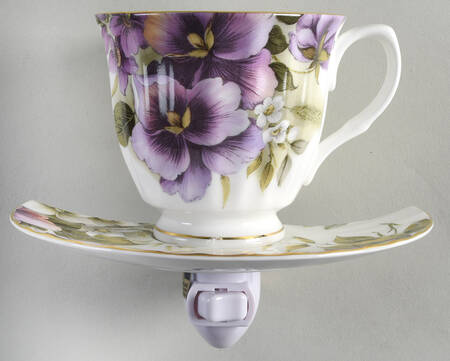 Pansy 4 3/8"-4 5/8" Night Light/Cup & Saucer HC