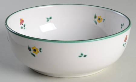 Scattered Blossom Green (Coupe) 7" Round Vegetable Bowl