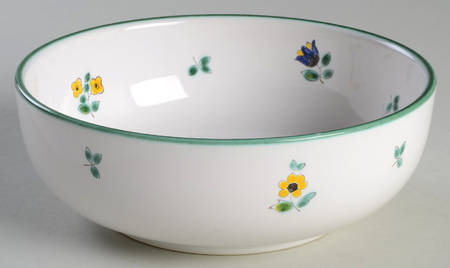 Scattered Blossom Green (Coupe) 6" Round Vegetable Bowl
