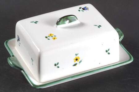 Scattered Blooms Accessories Green Rectangular Covered Butter