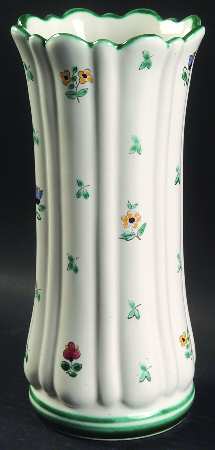 Scattered Blooms Accessories Green 9" Fluted Vase