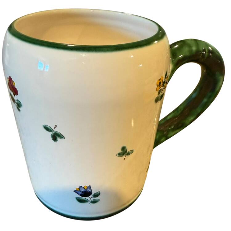 Scattered Blooms Green (Rim, Smooth) Mug