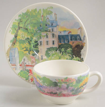 De Paris a Giverny Flat Cup & Saucer Set