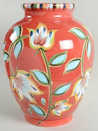 Red Bountiful 13" Urn Shaped Vase
