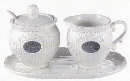 En Provence Creamer & Sugar with Lid & Spoon with Tray