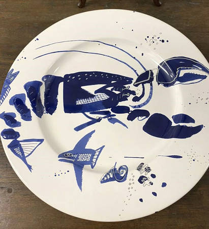 Ocean (Blue) 15" Chop Plate (Round Platter)