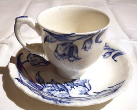 The Tulip Blue Flat Cup & Saucer Set
