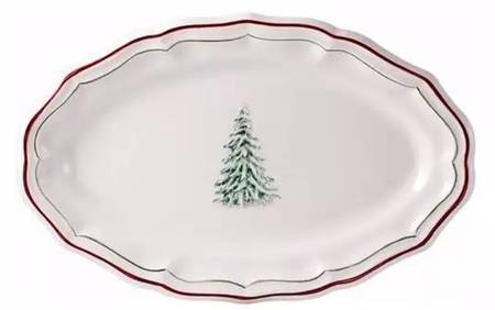 Filets Noel (Christmas Tree) 16" Oval Serving Platter