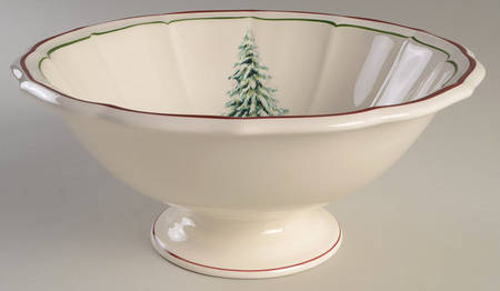 Filets Noel (Christmas Tree) 11" Round Vegetable Bowl