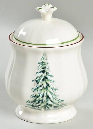 Filets Noel (Christmas Tree) Sugar Bowl & Lid