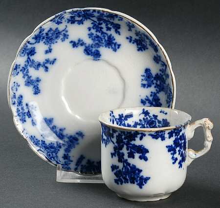 Olympia Blue (Cobalt) Flat Demitasse Cup & Saucer Set