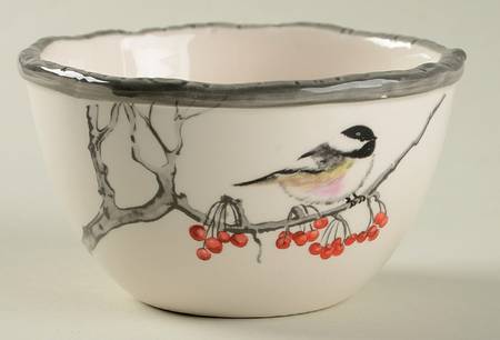 Winter Chickadee Dip Bowl for Chip & Dip Set