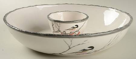 Winter Chickadee (2 Piece) Chip & Dip Set