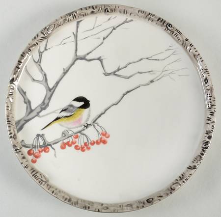 Winter Chickadee Salad Plate